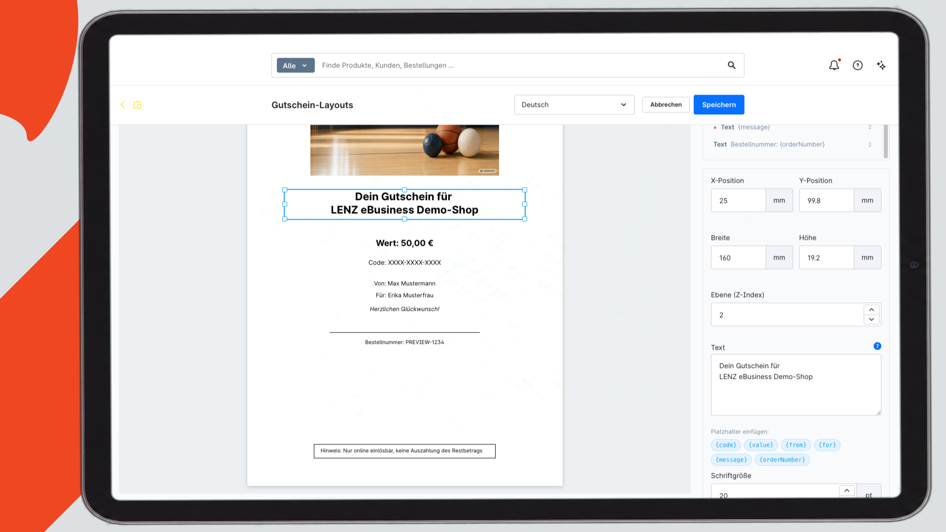Admin: Layout-Verwaltung - Layout Designer