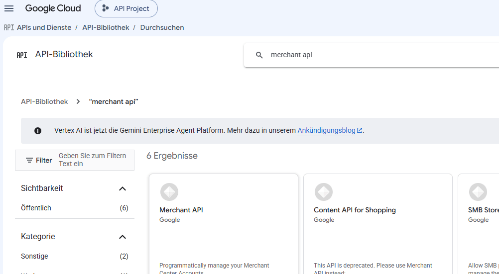 Die Suchergebnisse zu „merchant api".