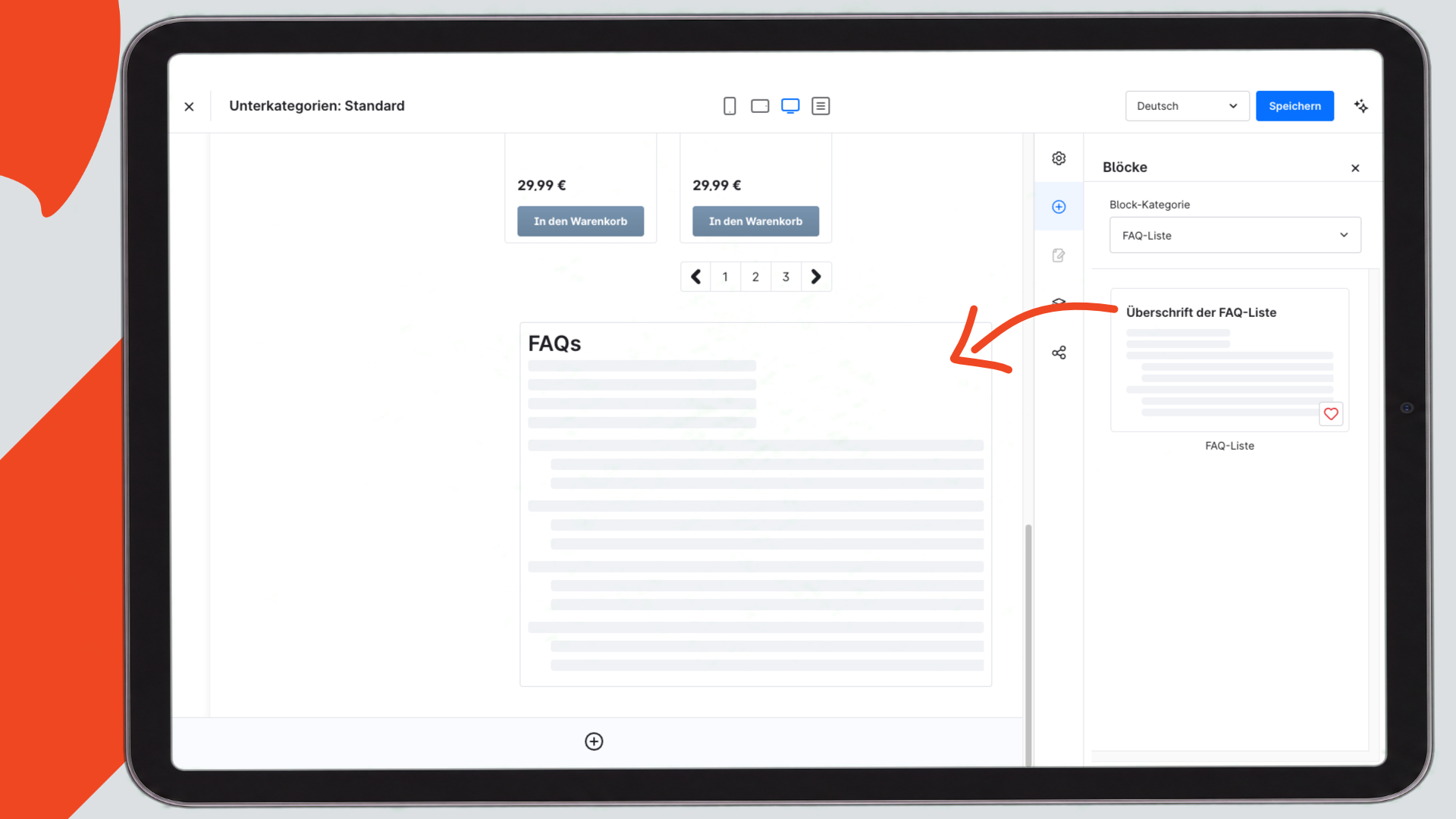 Admin: FAQ Erlebniswelten-Element