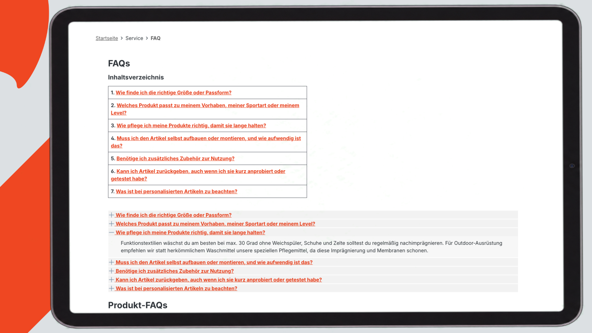 Storefront: FAQ als individuelle Erlebniswelt/Landingpage