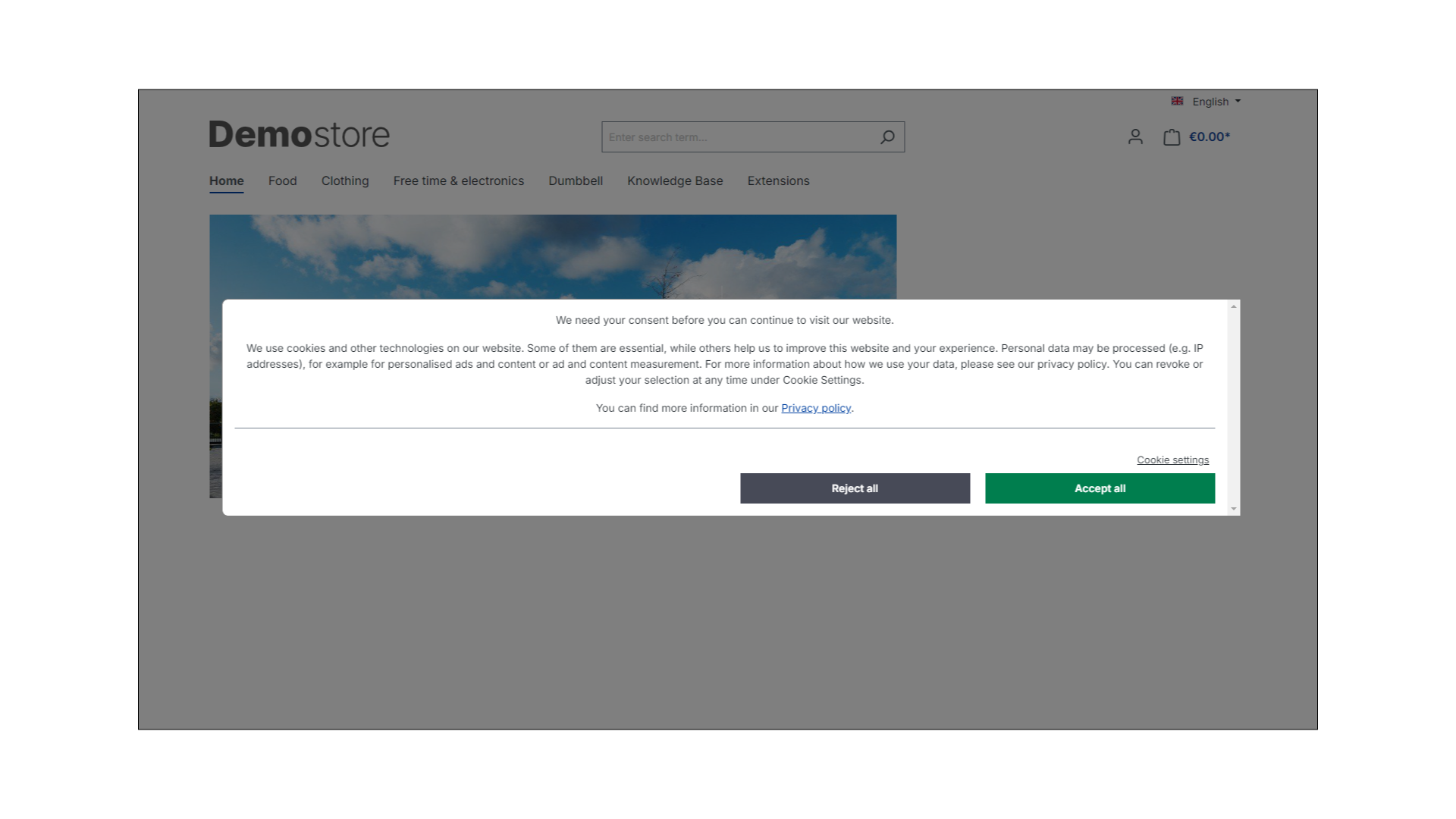 Cookie Consent Conversion Popup mit Menü Integration