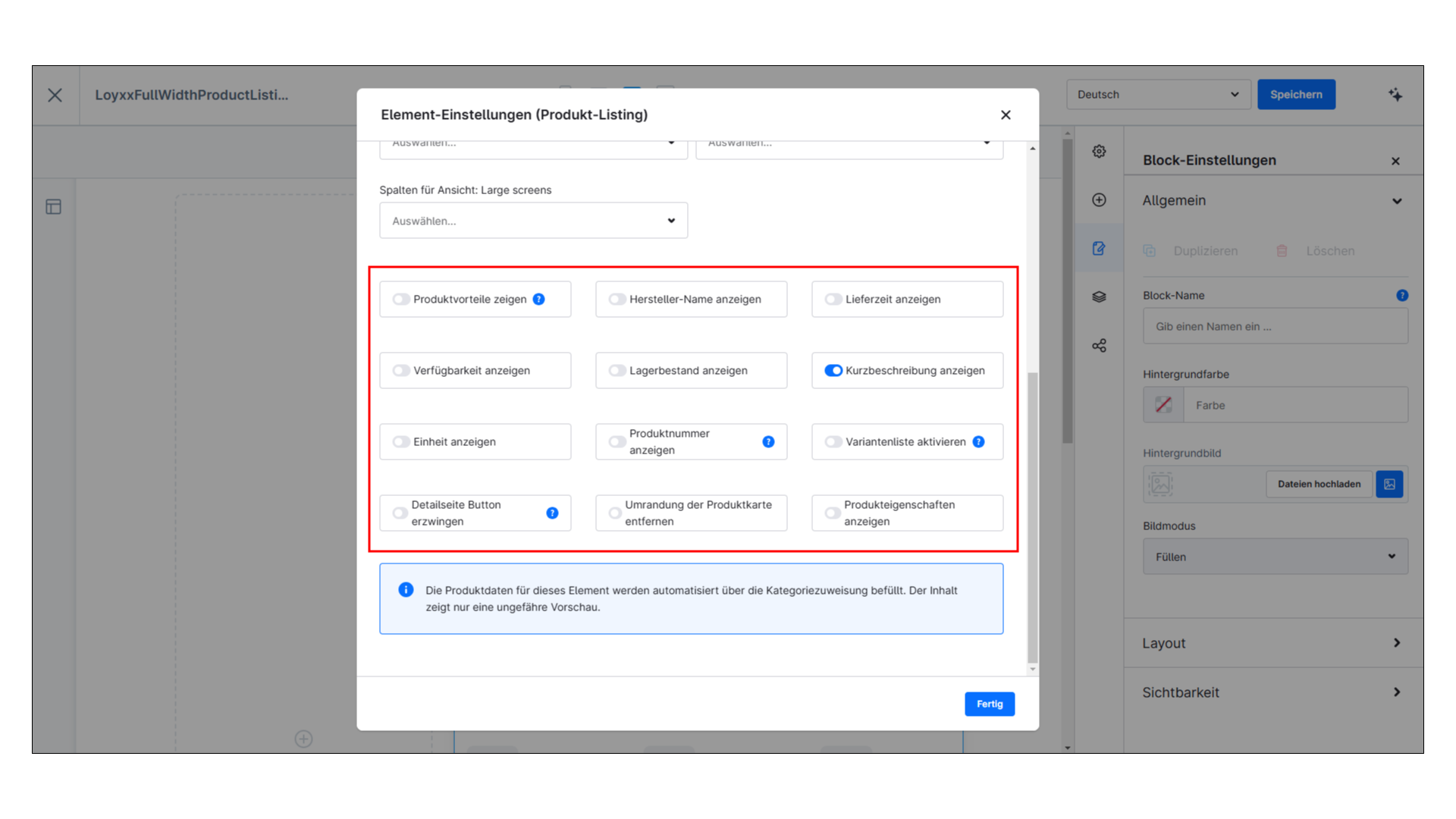 Produktliste / Listenansicht Advanced mit Varianten in Erlebniswelten (Listing) für Shopware 6