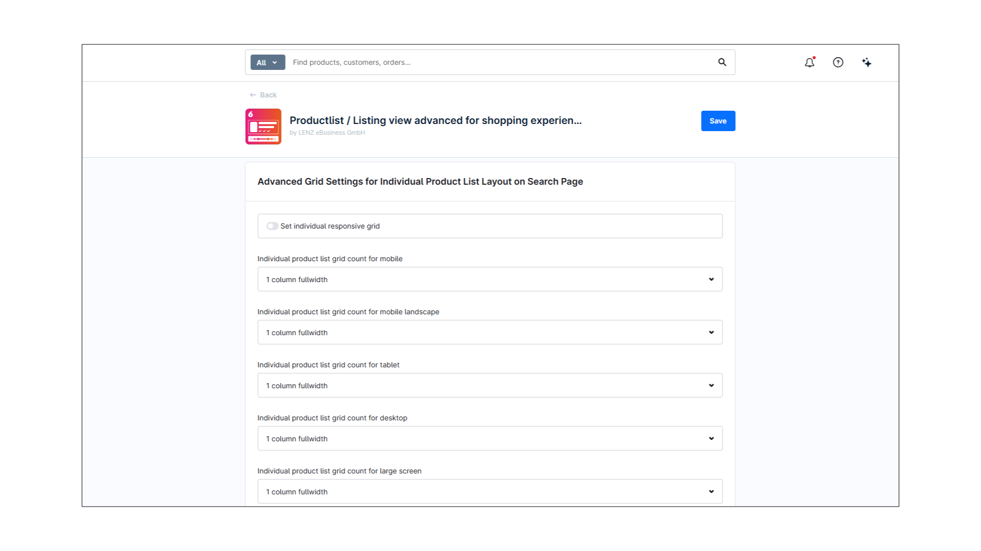 Produktliste / Listenansicht Advanced mit Varianten in Erlebniswelten (Listing) für Shopware 6