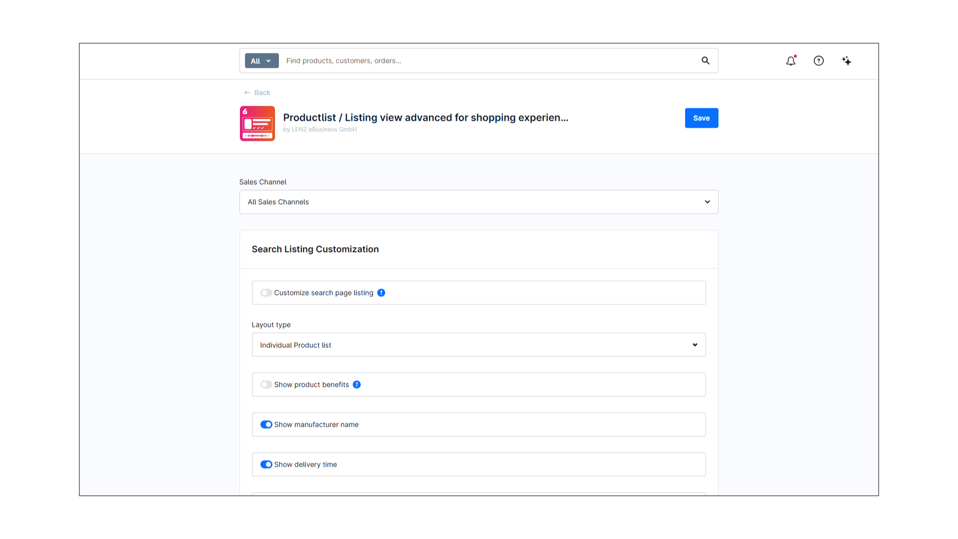 Produktliste / Listenansicht Advanced mit Varianten in Erlebniswelten (Listing) für Shopware 6