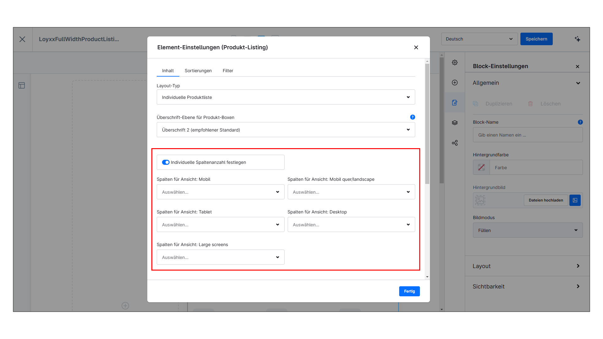 Produktliste / Listenansicht Advanced mit Varianten in Erlebniswelten (Listing) für Shopware 6