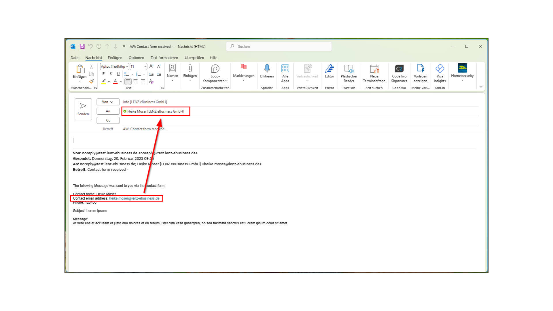 Reply-To-Header für Kontaktformular setzen