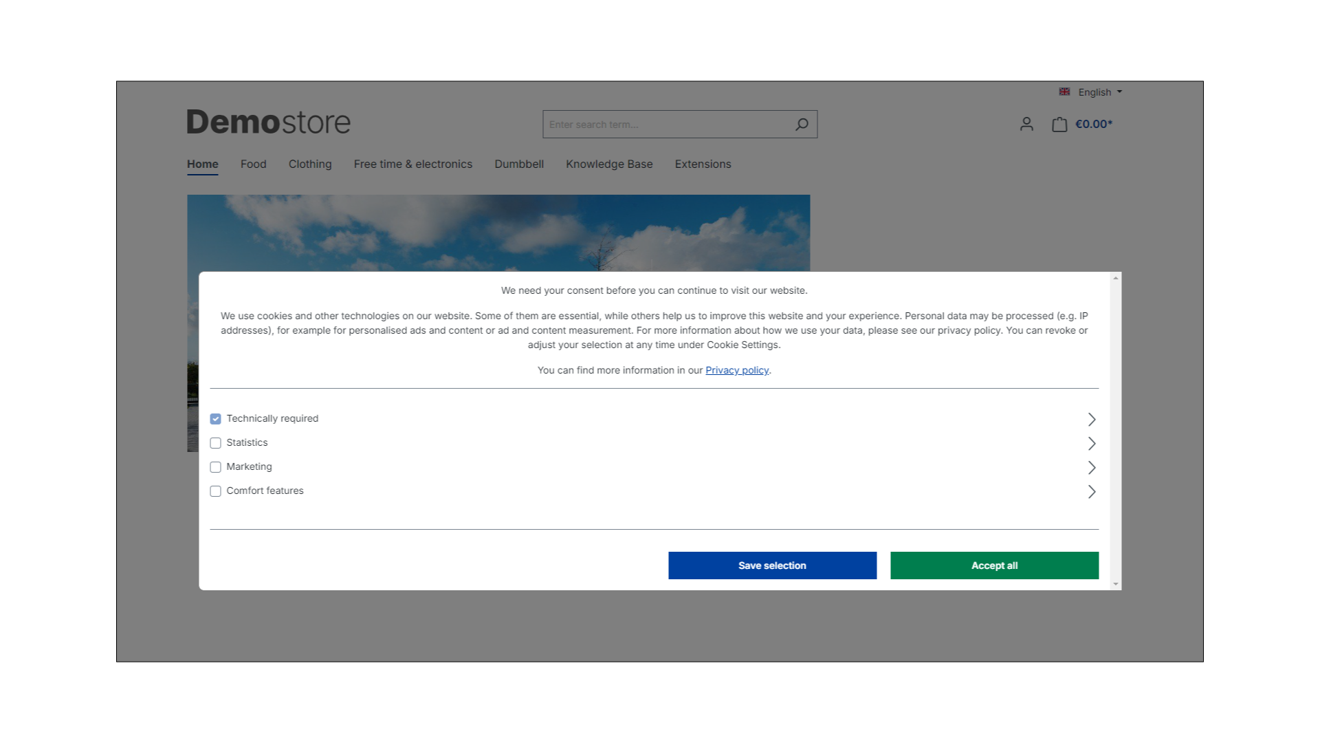 Cookie Consent Conversion Popup mit Menü Integration