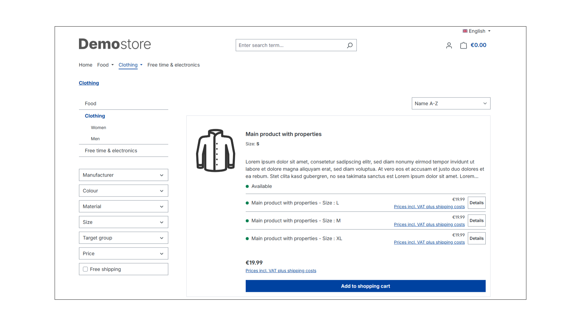 Produktliste / Listenansicht Advanced mit Varianten in Erlebniswelten (Listing) für Shopware 6