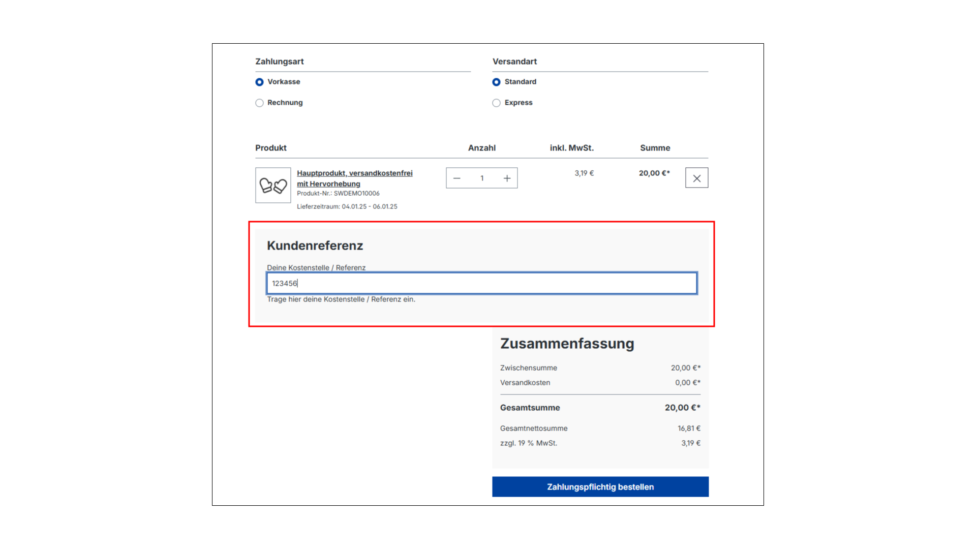 Kommentare für Bestellungen - Bestellkommentar