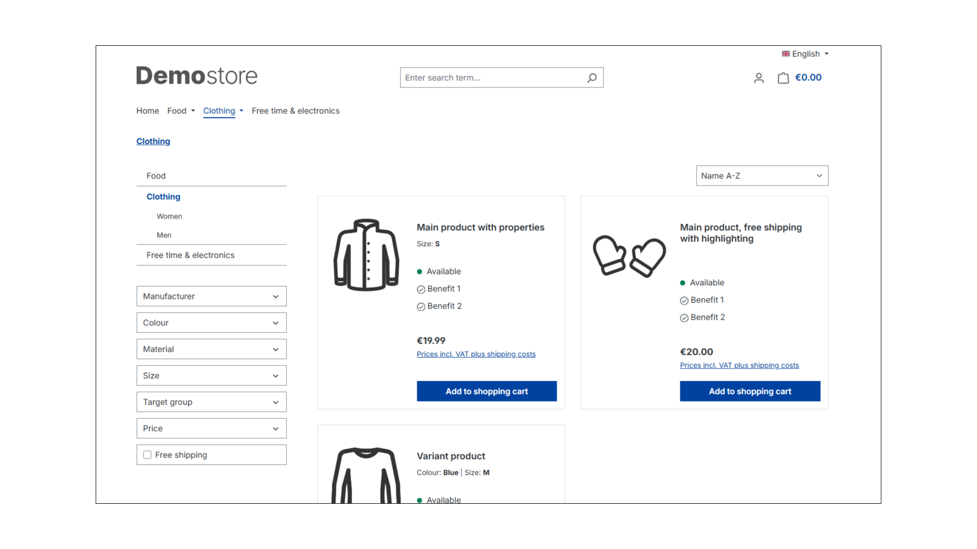 Produktliste / Listenansicht Advanced mit Varianten in Erlebniswelten (Listing) für Shopware 6