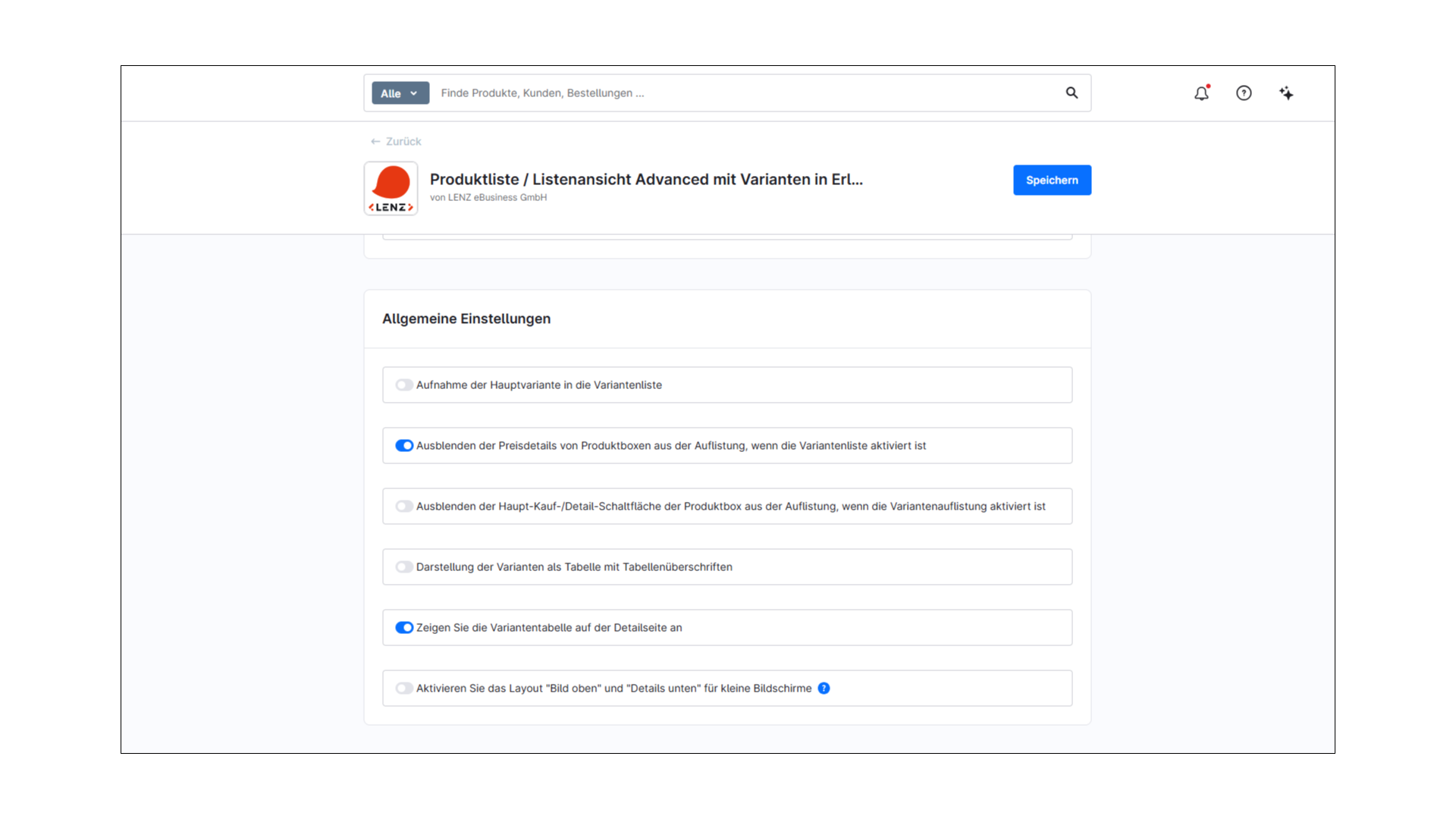 Produktliste / Listenansicht Advanced mit Varianten in Erlebniswelten (Listing) für Shopware 6
