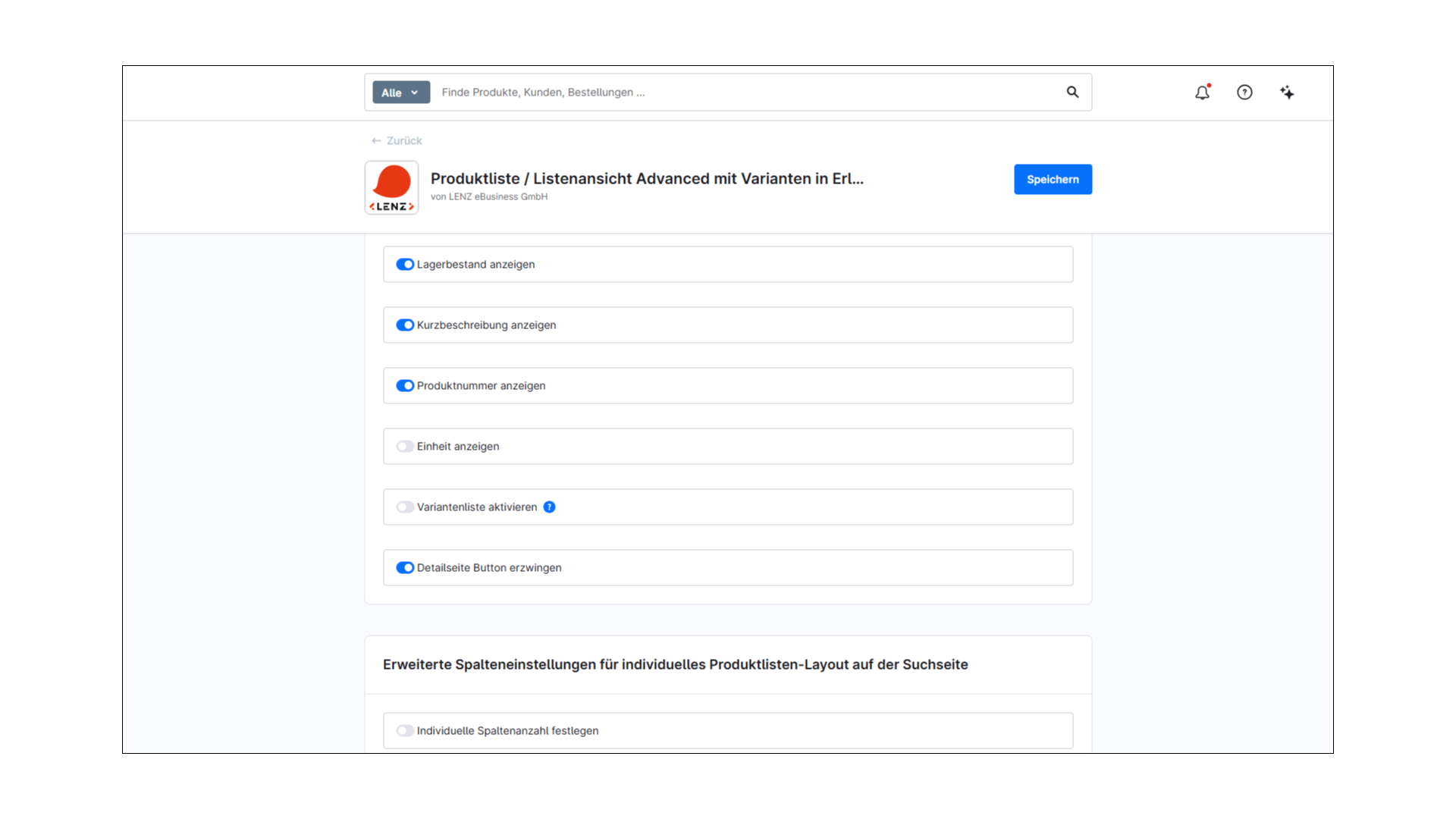 Produktliste / Listenansicht Advanced mit Varianten in Erlebniswelten (Listing) für Shopware 6