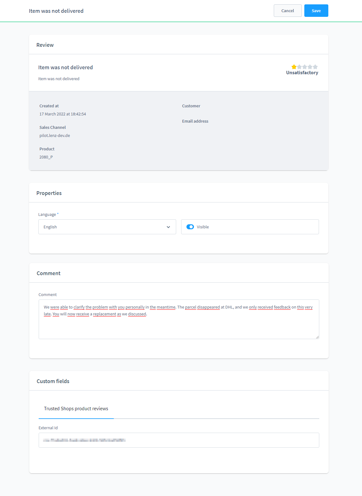 Trusted Shops Produktbewertungen importieren Cloud
