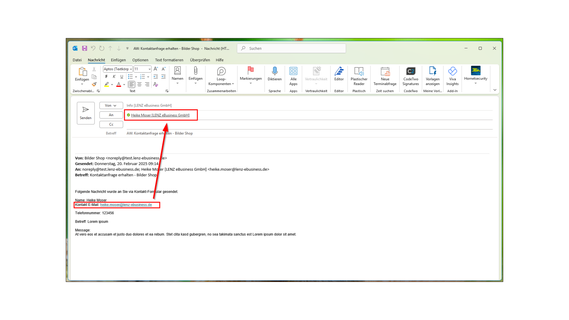 Reply-To-Header für Kontaktformular setzen