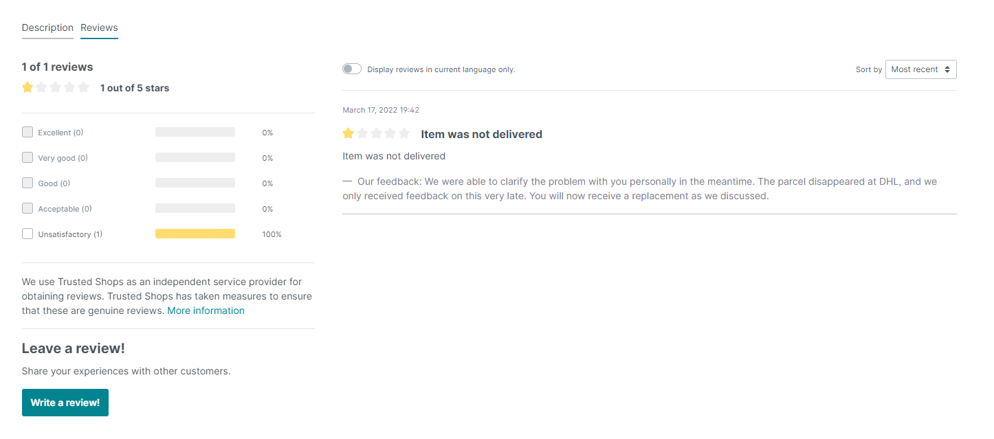 Trusted Shops Produktbewertungen importieren Cloud