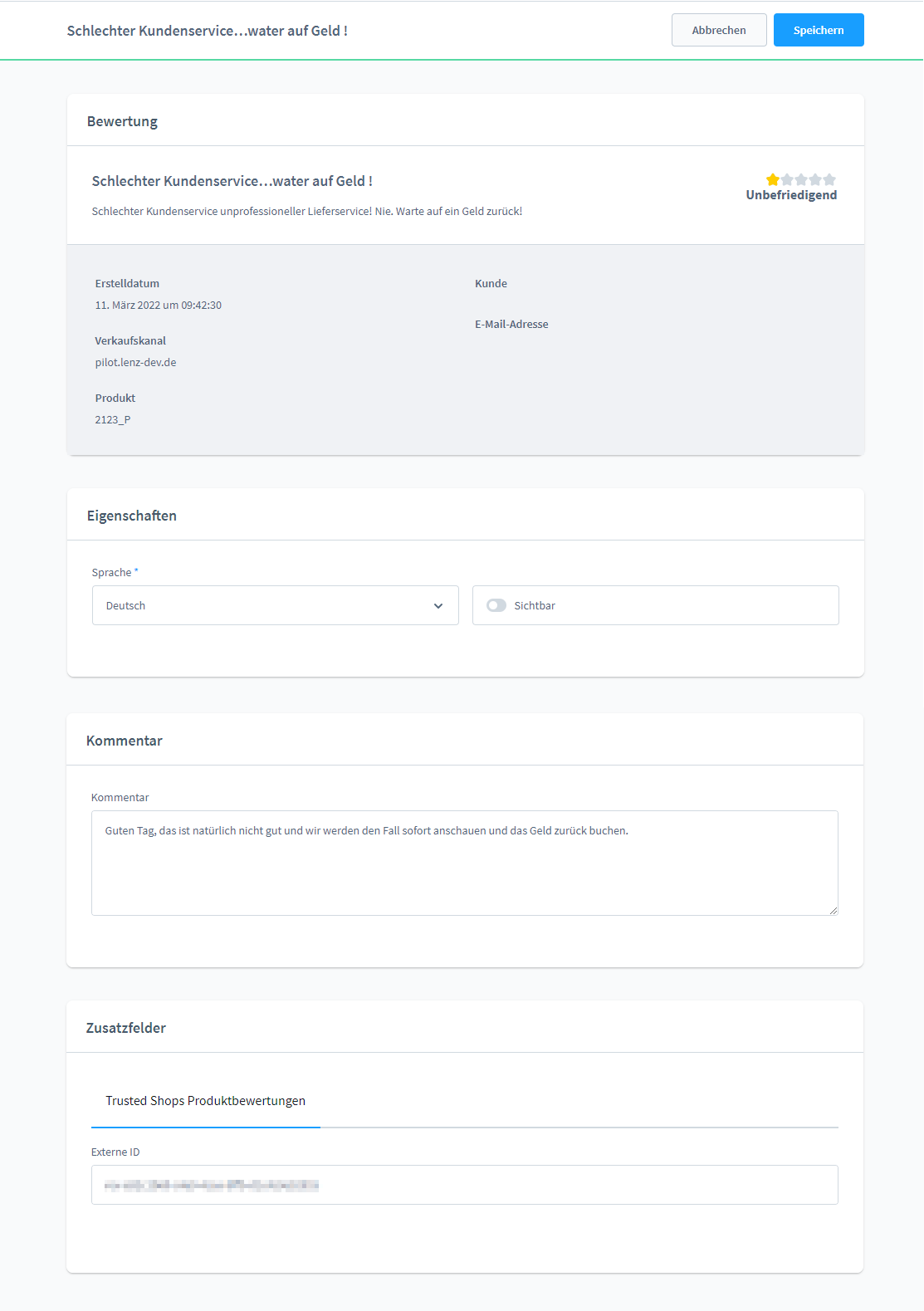 Trusted Shops Produktbewertungen importieren Cloud