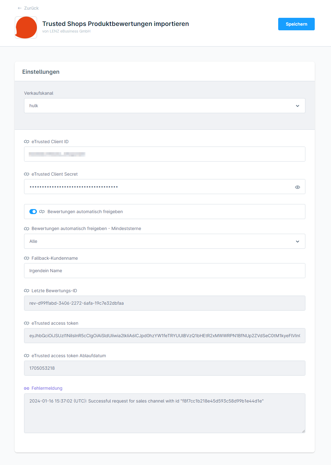 Trusted Shops Produktbewertungen importieren Cloud