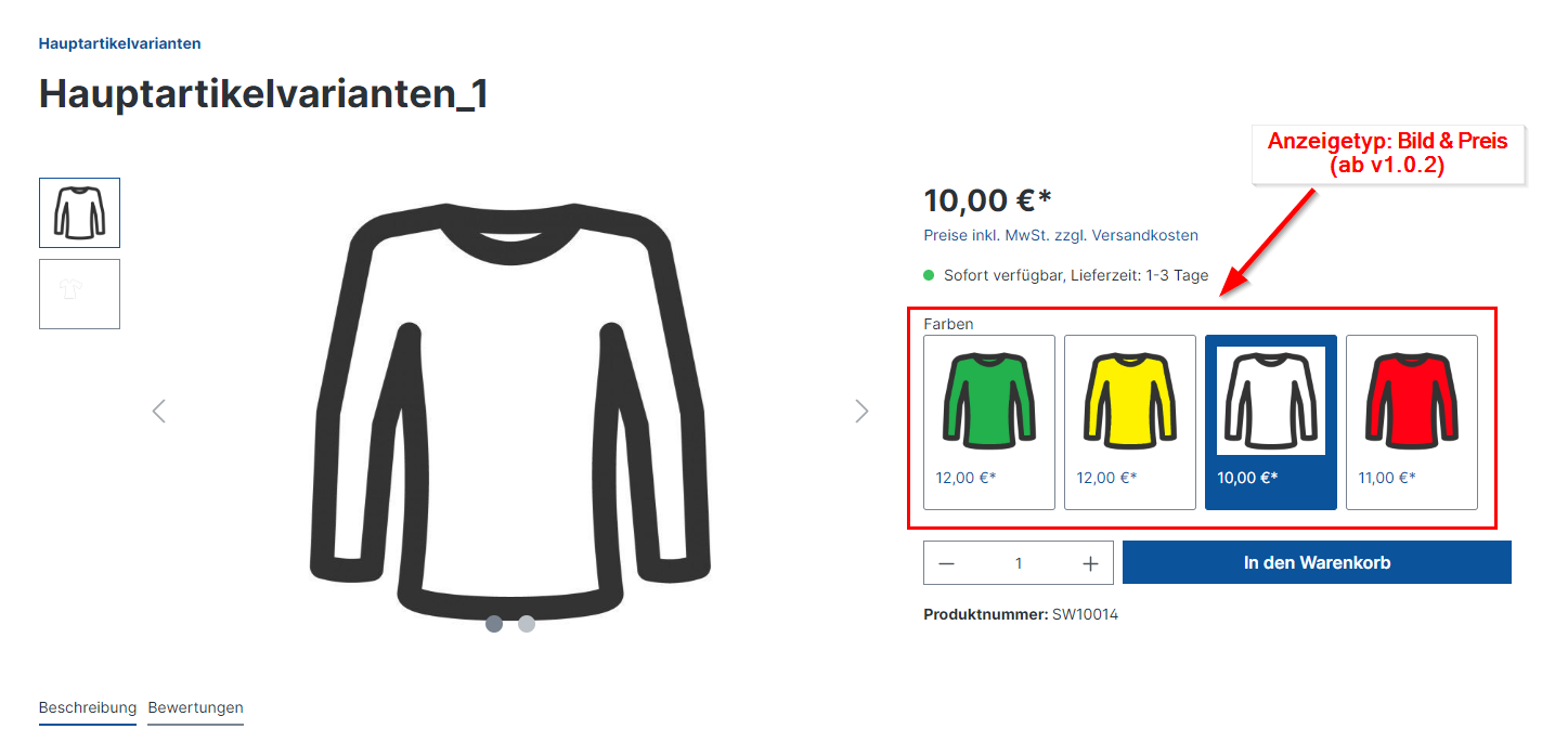 Hauptartikelvarianten