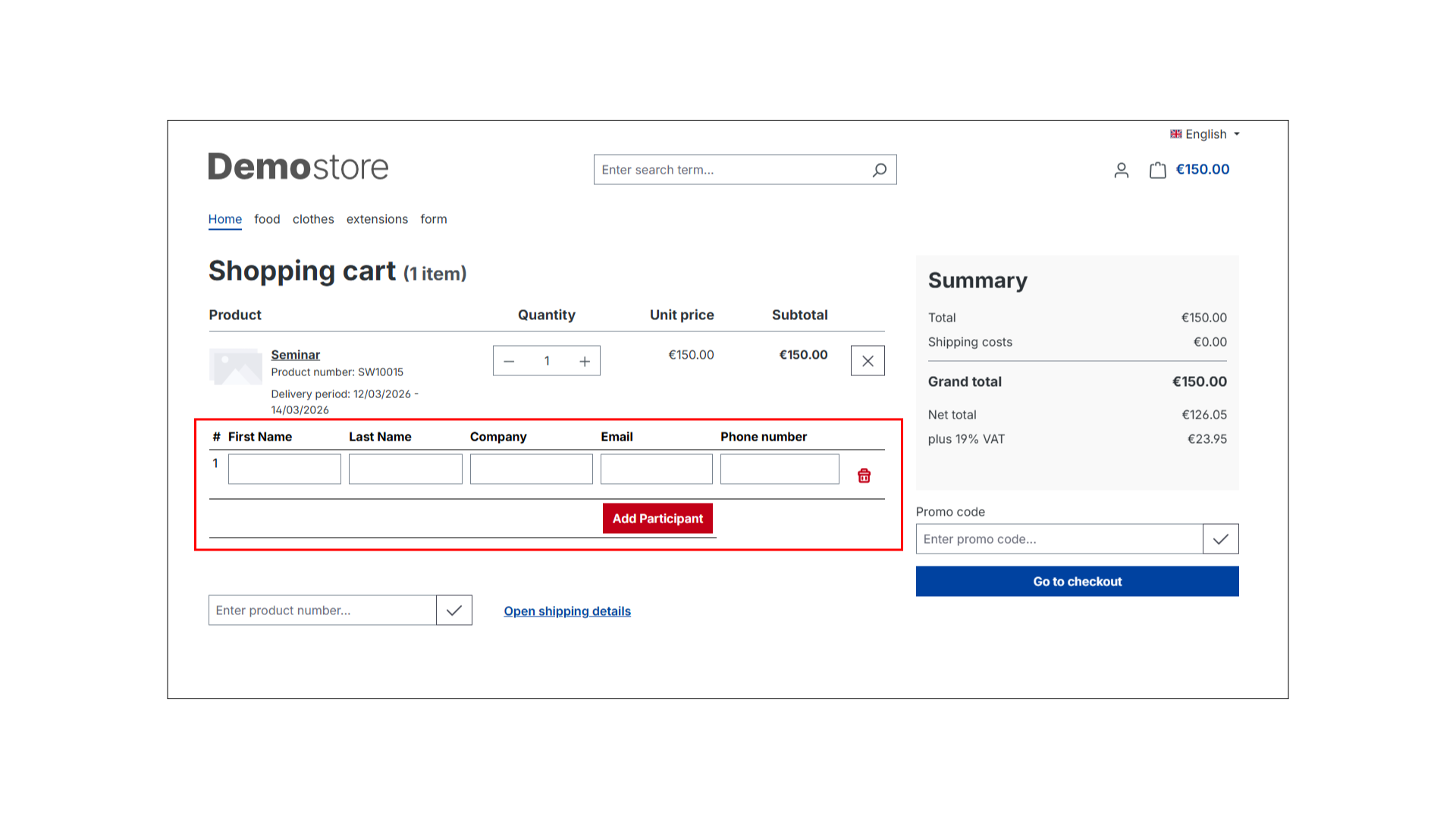 Teilnehmer buchen für Events, Seminare, Kurse, etc. mit Shopware 6