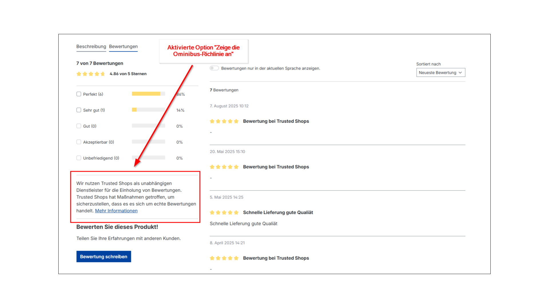 Trusted Shops Produktbewertungen importieren PRO