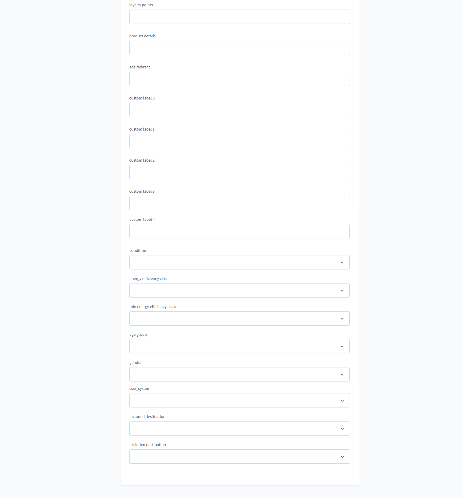 Google Shopping (Facebook, Instagram, Pinterest, Snapchat)