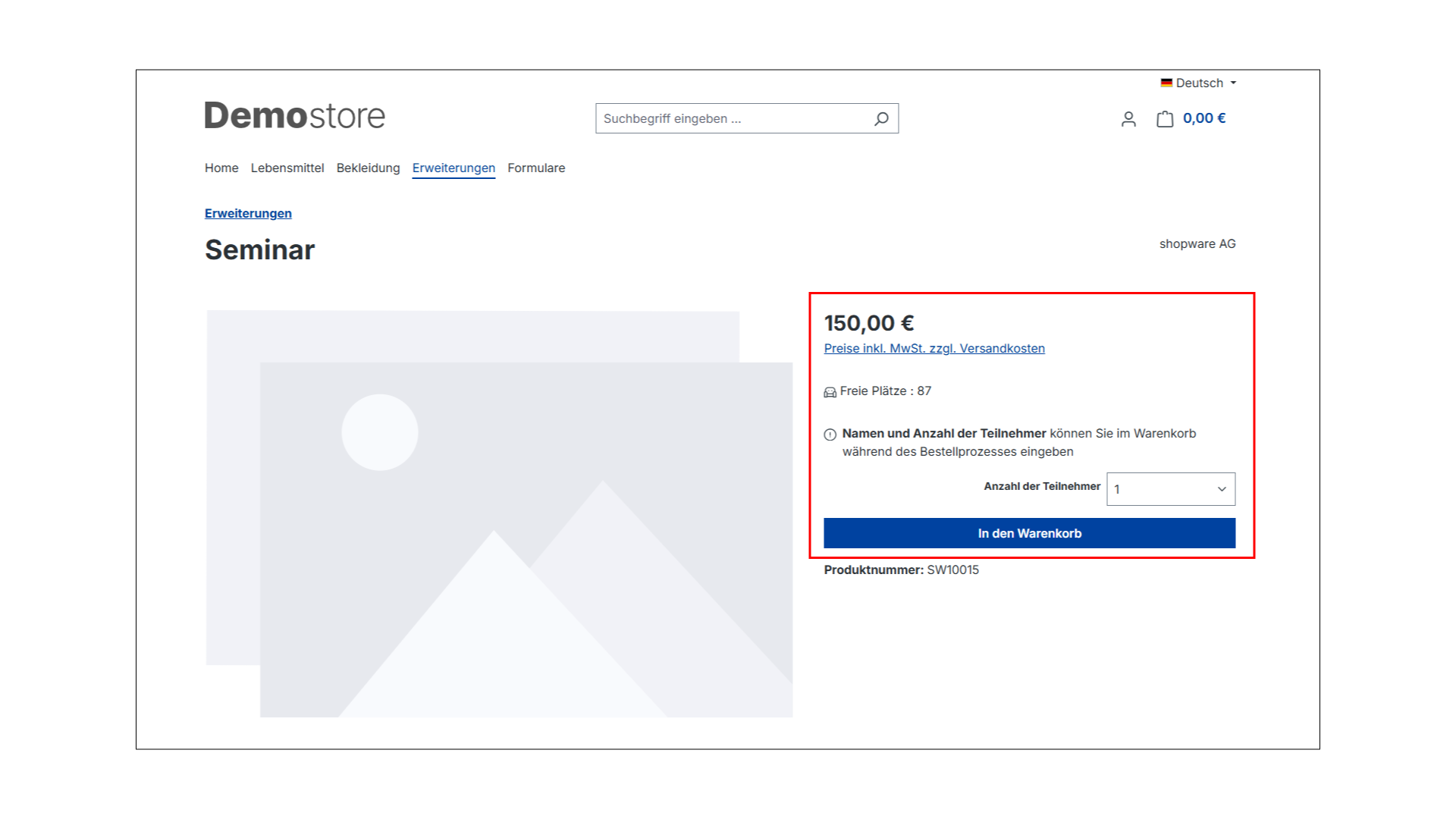 Teilnehmer buchen für Events, Seminare, Kurse, etc. mit Shopware 6
